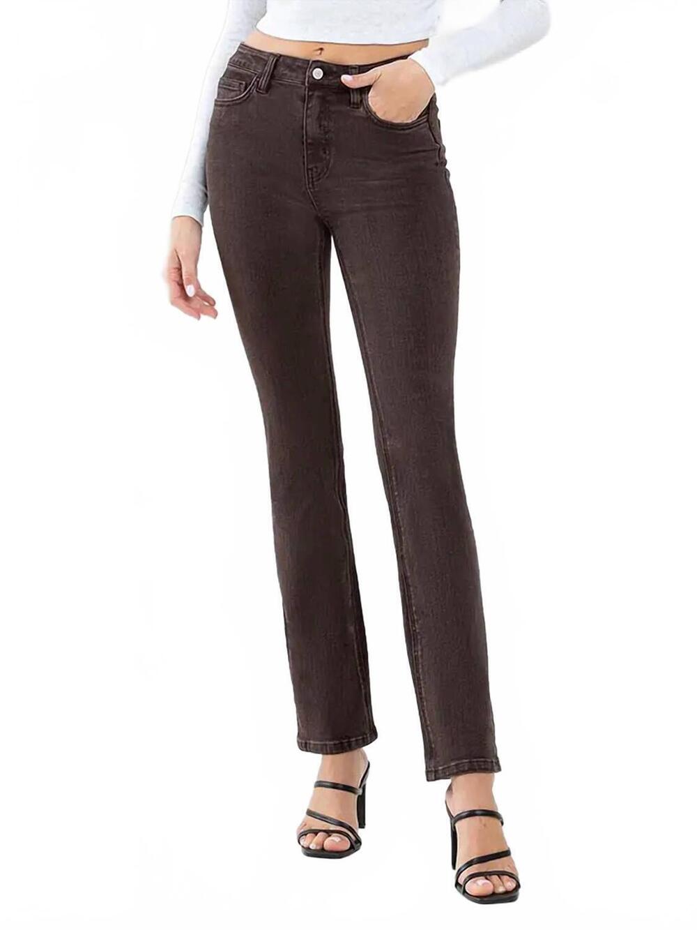 NEW VERVET BY FLYING MONKEY high rise bootcut jeans in coffee